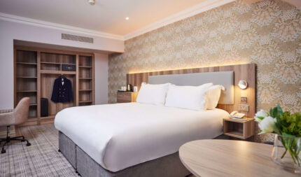 Business-friendly Castle Suite near Bunratty Castle featuring spacious layout, workspace, high-speed Wi-Fi, and modern minimalist design